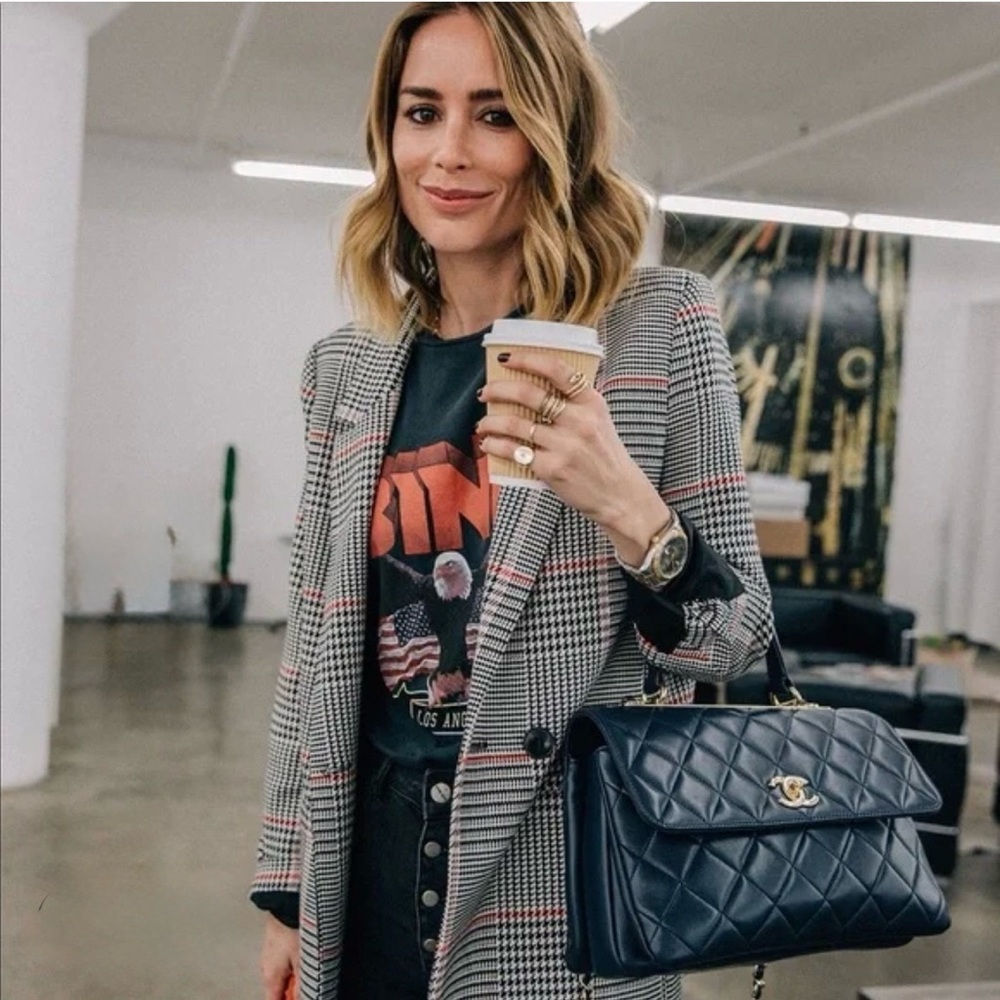 Anine Bing Madeline Plaid blazer